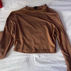 brown fitted long sleeve